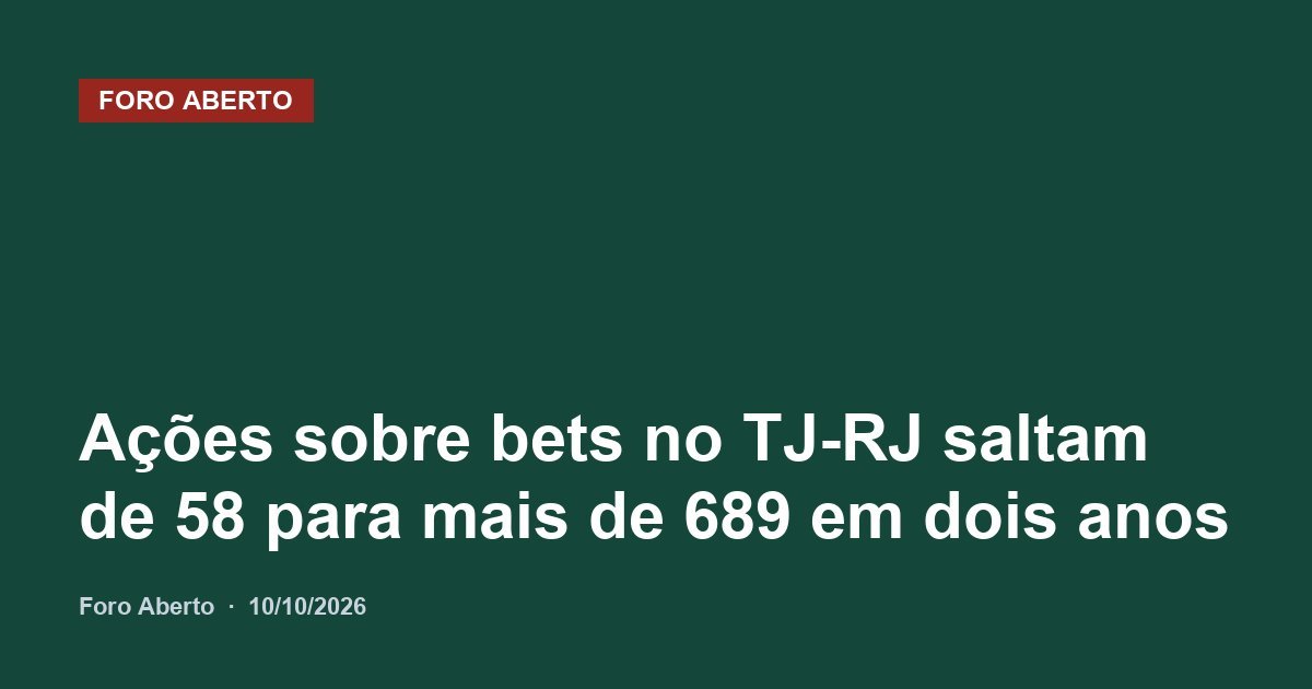 Ações sobre bets no TJ-RJ saltam de 58 para mais de 689 em dois anos